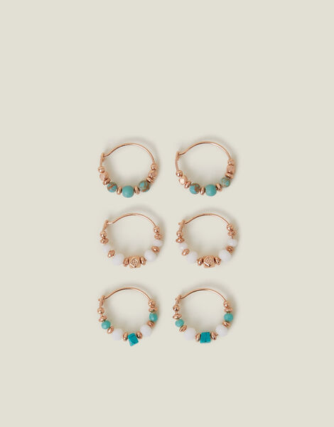 3-Pack Mini Facet Hoop Earrings, , large