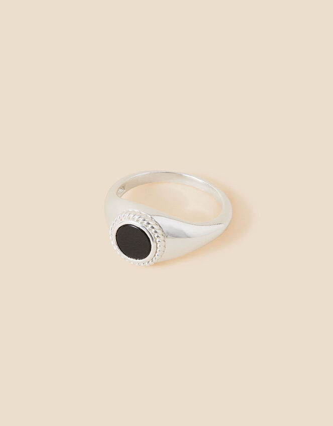 Silver-Plated Signet Ring, Silver (ST SILVER), large
