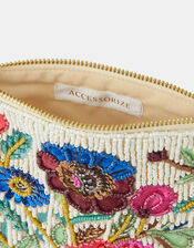 Floral Beaded Pouch, , large