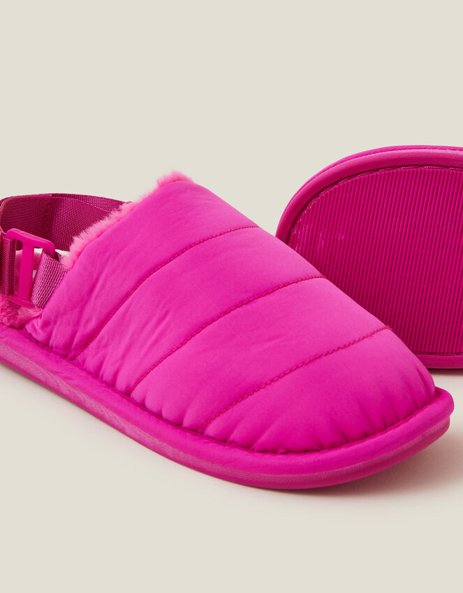 Quilted Slingback Slippers , Pink (FUCHSIA), large