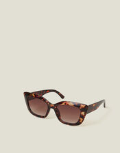Tortoiseshell Crystal Cat Eye Sunglasses, , large