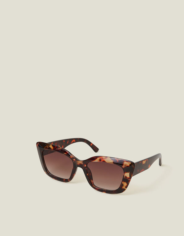Tortoiseshell Crystal Cat Eye Sunglasses, , large