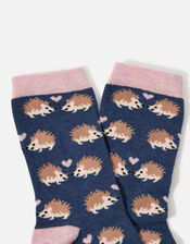 All Over Hedgehog Print Socks, , large