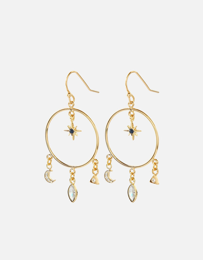 Gold-Plated Dreamcatcher Earrings, , large