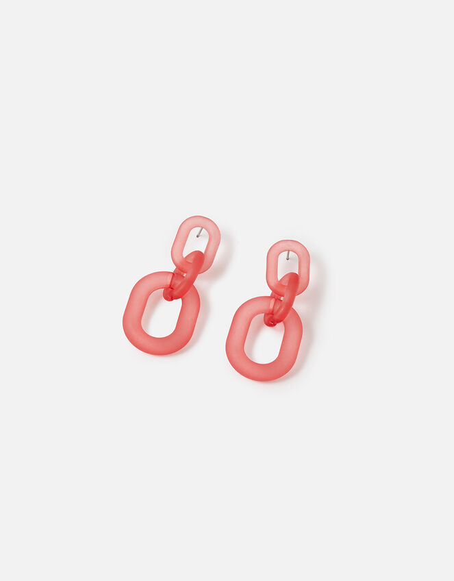 Resin Clear Link Earrings, , large