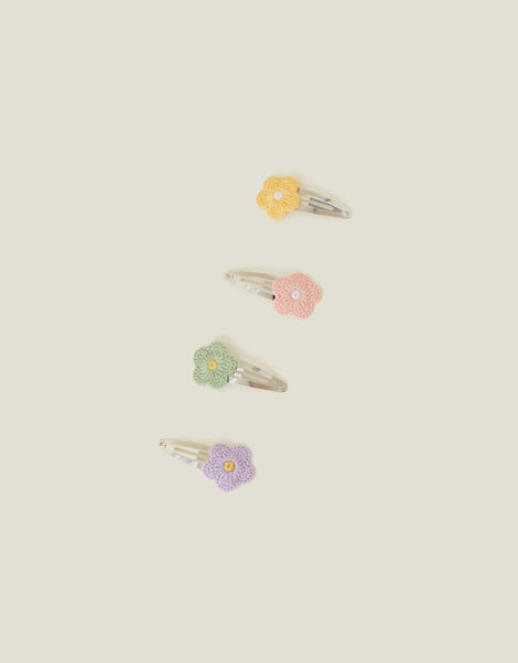 4-Pack Girls Flower Hair Clips, , large