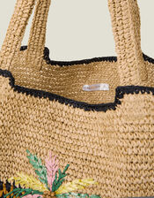 Palm Raffia Shopper Bag, , large