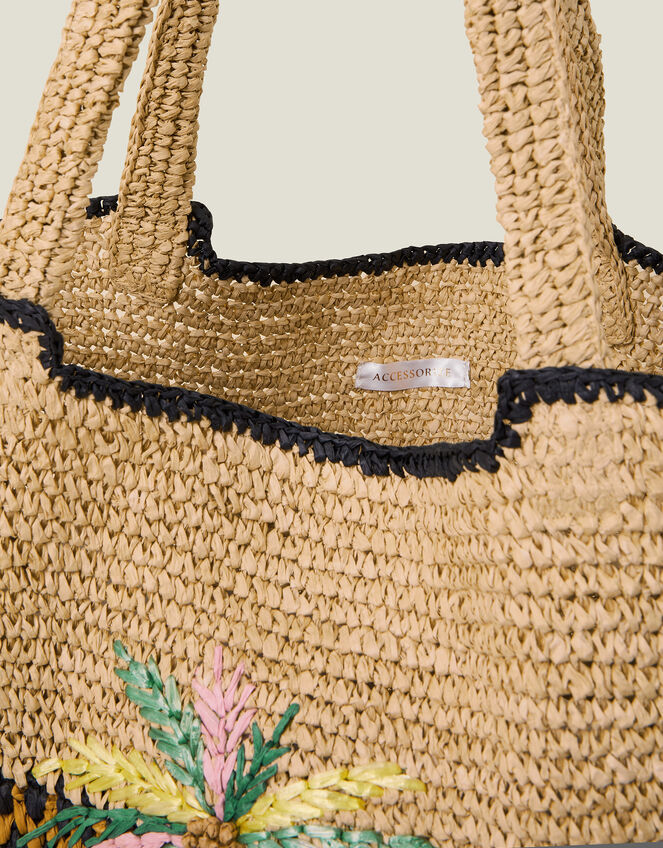 Palm Raffia Shopper Bag, , large