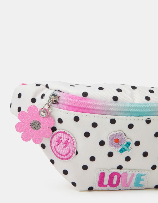 Girls Polka Dot Bum Bag, , large