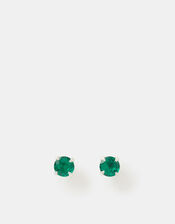 Sterling Silver Birthstone Stud Earrings, Silver (ST SILVER), large