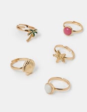 5-Pack Girls Beach Rings, , large