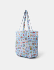 London Stamp Print Cotton Shopper Bag, , large