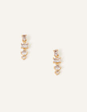Crystal Stone Drop Earrings, , large