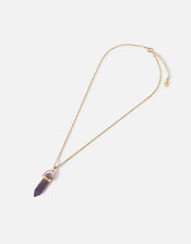 Stone Pendant Necklace, Purple (PURPLE), large