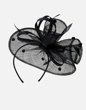 Polka Dot Sin Band Fascinator , Black (BLACK), large
