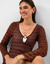 Shimmer Crochet Cover Up, Bronze (BRONZE), large