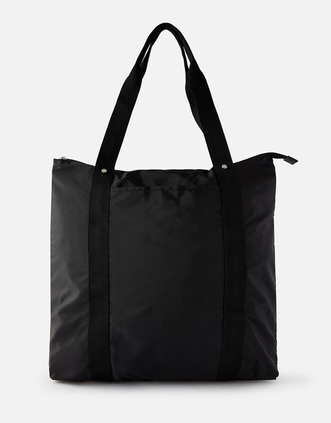 Packable Shopper Bag, Black (BLACK), large