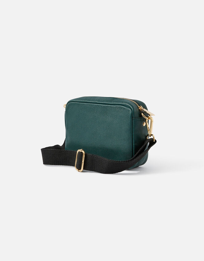 Leather Cross-Body Camera Bag, Green (GREEN), large