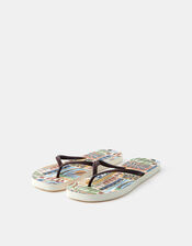Collage Print Flip Flops, Multi (BRIGHTS MULTI), large