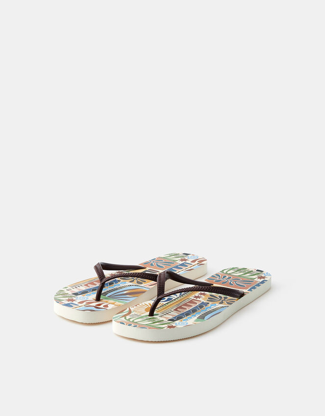 Collage Print Flip Flops, Multi (BRIGHTS MULTI), large