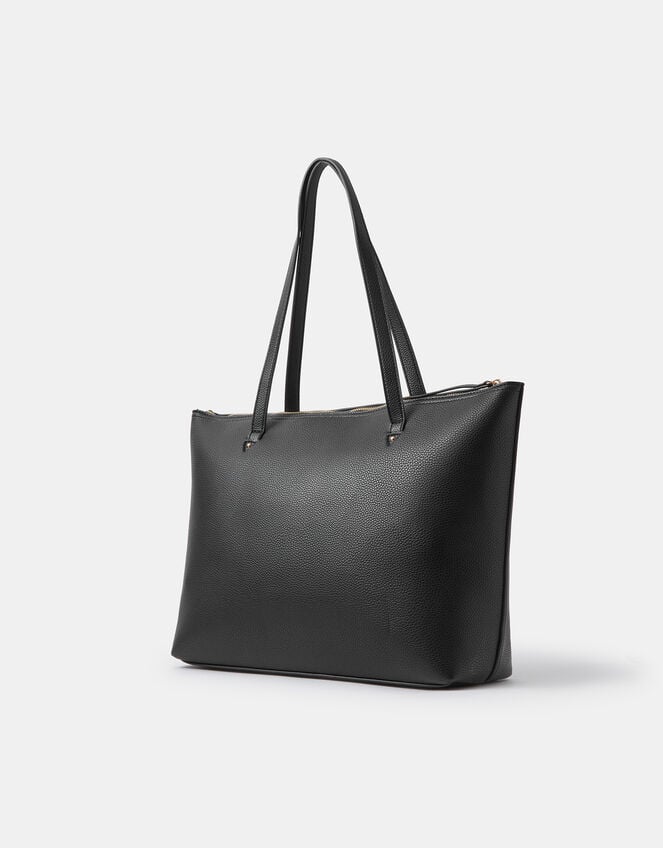 Rachel Zip Front Laptop Tote Bag, Black (BLACK), large
