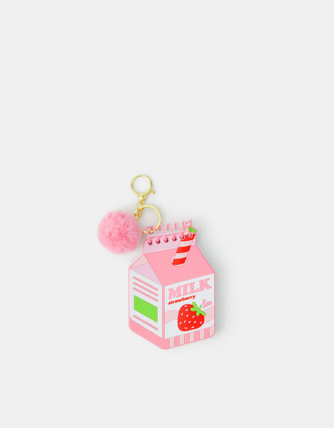 Girls Strawberry Milk Notebook Keychain, , large