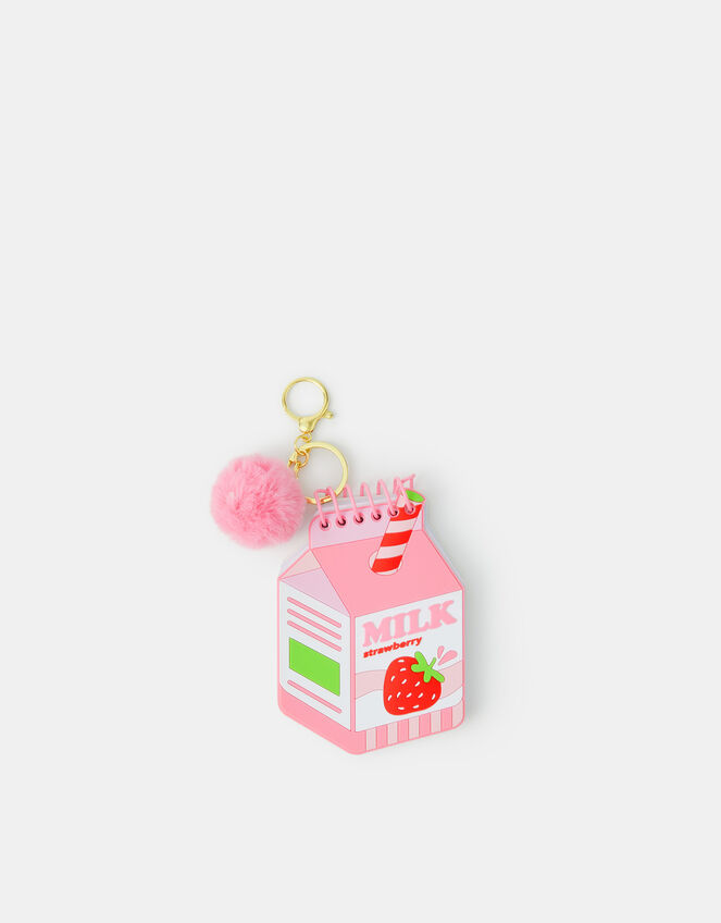 Girls Strawberry Milk Notebook Keychain, , large