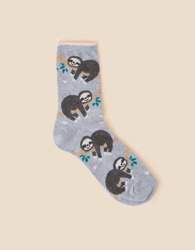 All Over Sloth Print Socks, , large