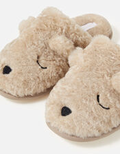 Teddy Bear Fluffy Slippers, Mink (MINK), large