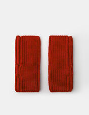 Chunky Knit Wrist Warmers, Orange (ORANGE), large