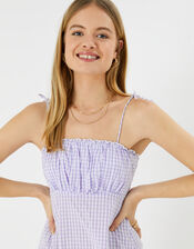 Gingham Mini Dress, Purple (LILAC), large