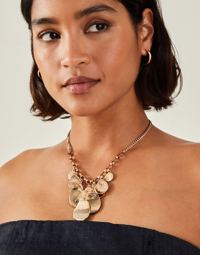 Layered Disc Necklace, , large