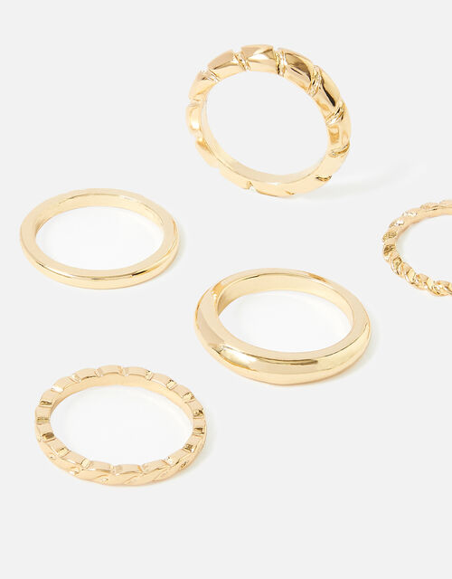Romantic Ramble Twisted Ring Multipack, Gold (GOLD), large