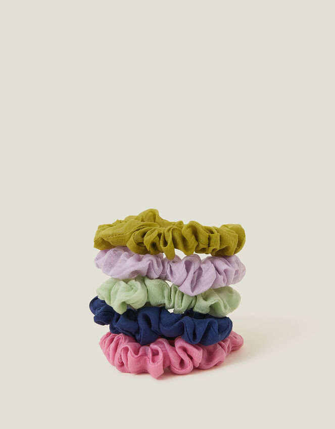 5-Pack Textured Scrunchies, , large