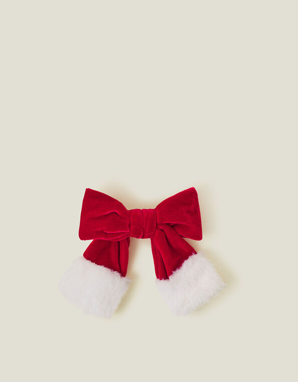 Santa Bow Hair Clip, , large