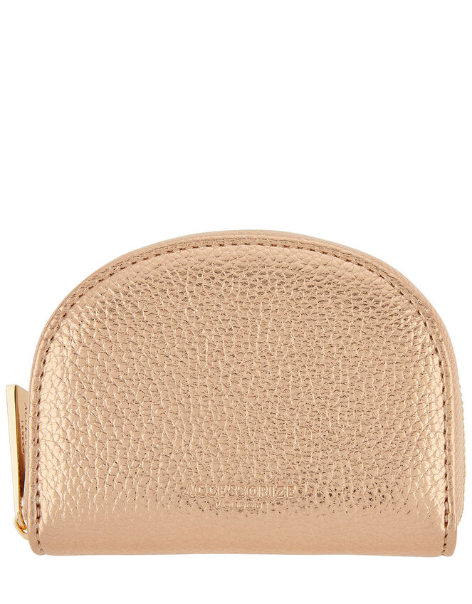 Crescent Zip Coin Purse, Gold (ROSE GOLD), large