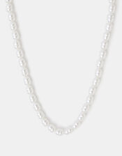 Stainless Steel Faux Pearl Necklace, , large