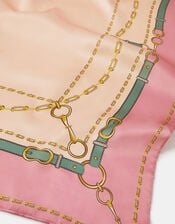 Chain Print Square Satin Scarf, , large