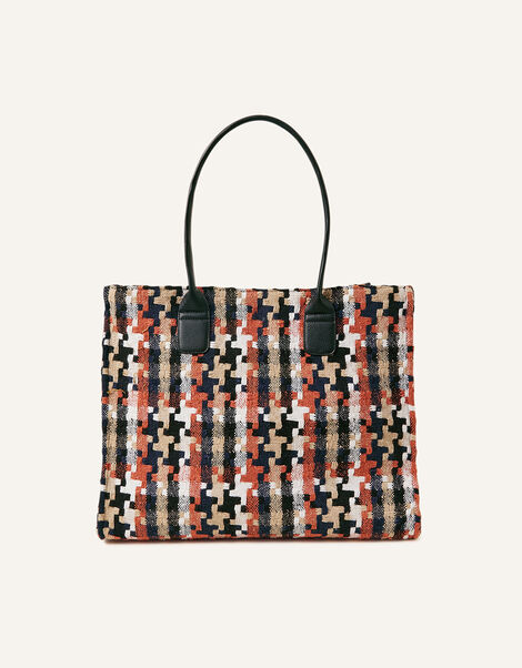 Dogtooth Textile Shopper Bag, , large