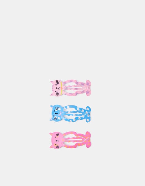 3-Pack Girls Kitty Hair Clips, , large