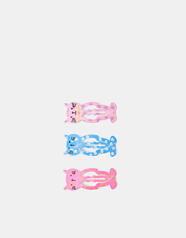 3-Pack Girls Kitty Hair Clips, , large