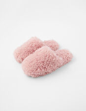 Fluffy Teddy Mule Slippers, Pink (PINK), large