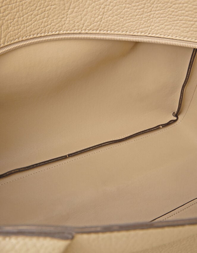 Pleated Faux Leather Shoulder Bag, Mink (MINK), large