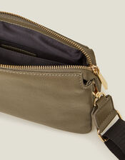 Double Pouch Leather Cross-Body Bag, , large