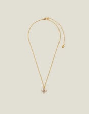 14ct Gold-Plated Mother of Pearl Clover Pendant Necklace, , large