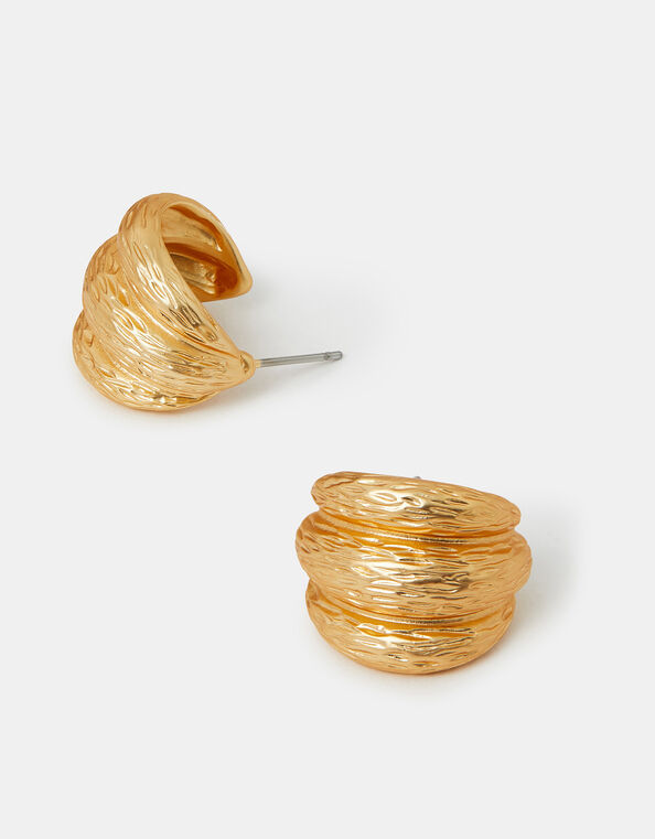 Mini Textured Rib Hoop Earrings, , large