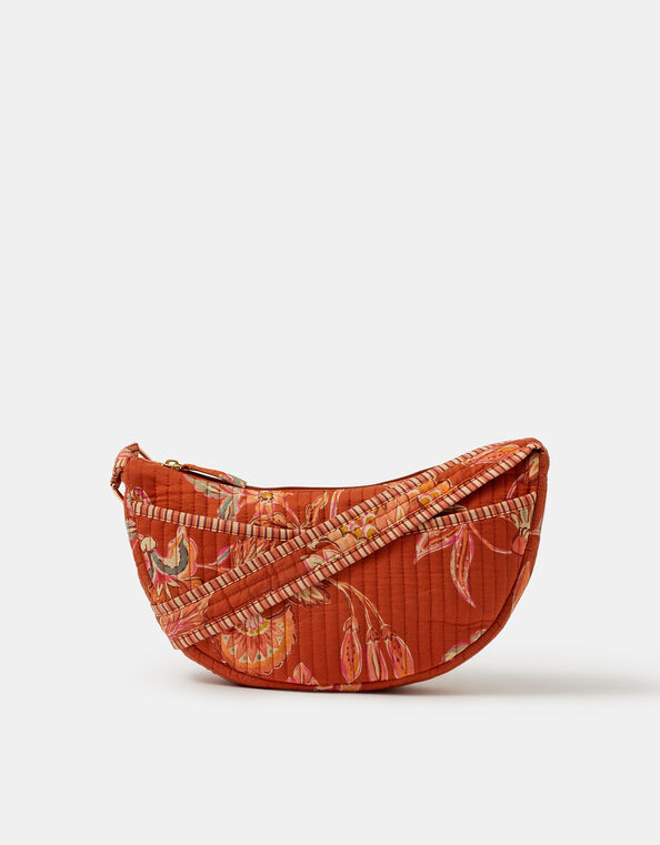 Floral Print Sling Crossbody Bag, , large