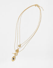 Gold-Plated Charmy Layered Necklace, , large