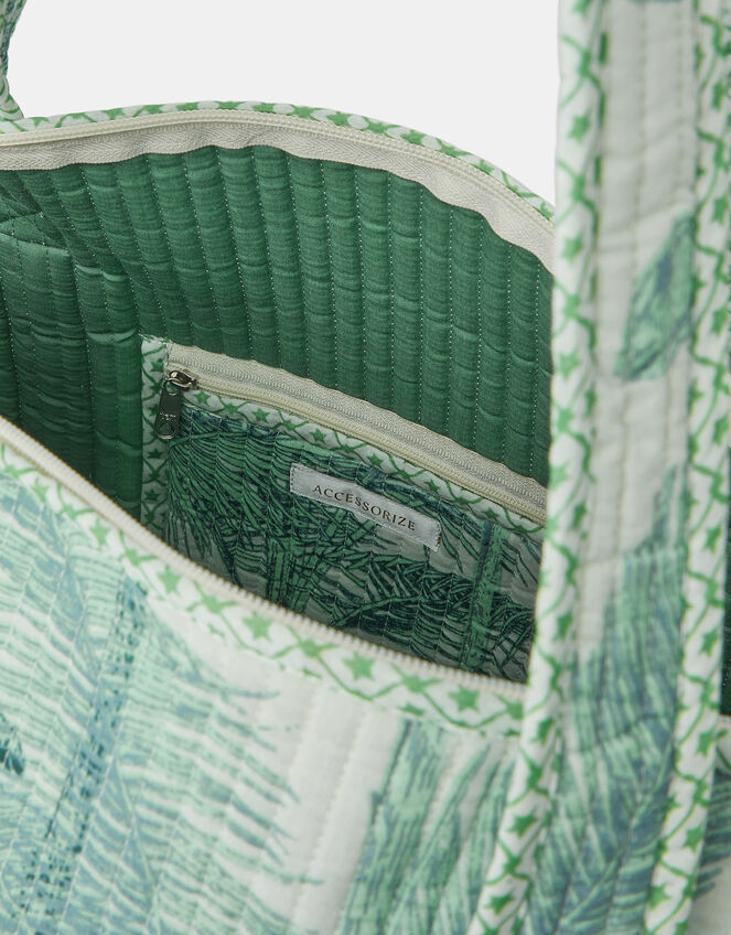 Palm Print Quilted Weekend Bag, , large