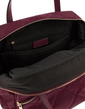 Emmy Vegan Quilted Backpack, Red (BURGUNDY), large